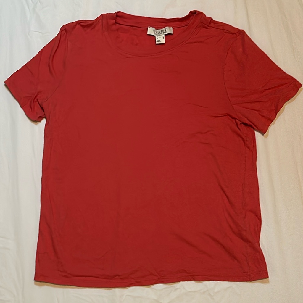 F21 Basic Tee In Red